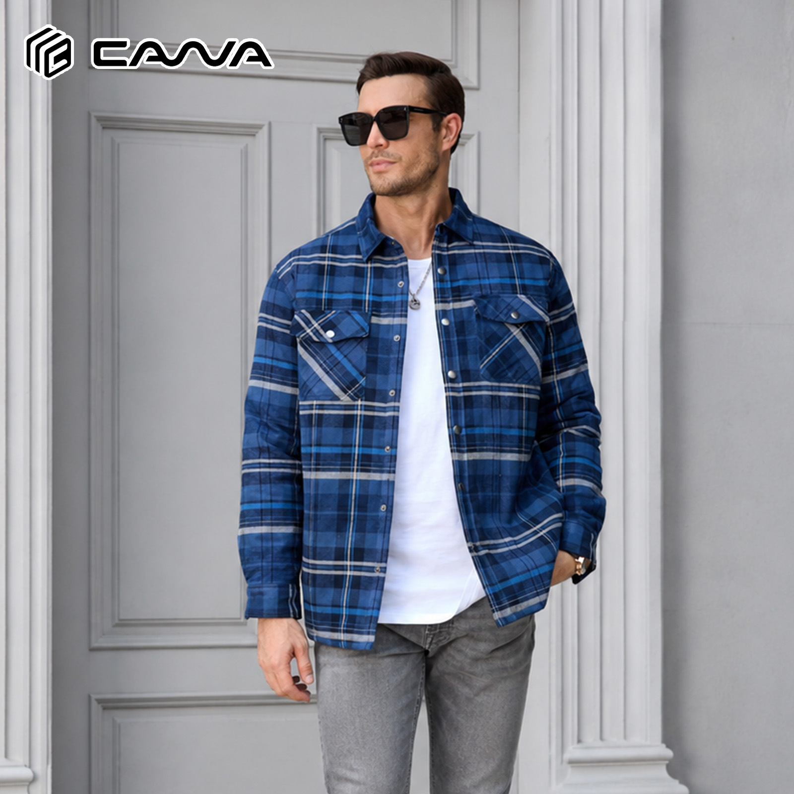 Flannel Shirt Lined - Erkek Kışlık Flanel Gömlek Ceket Kapitone