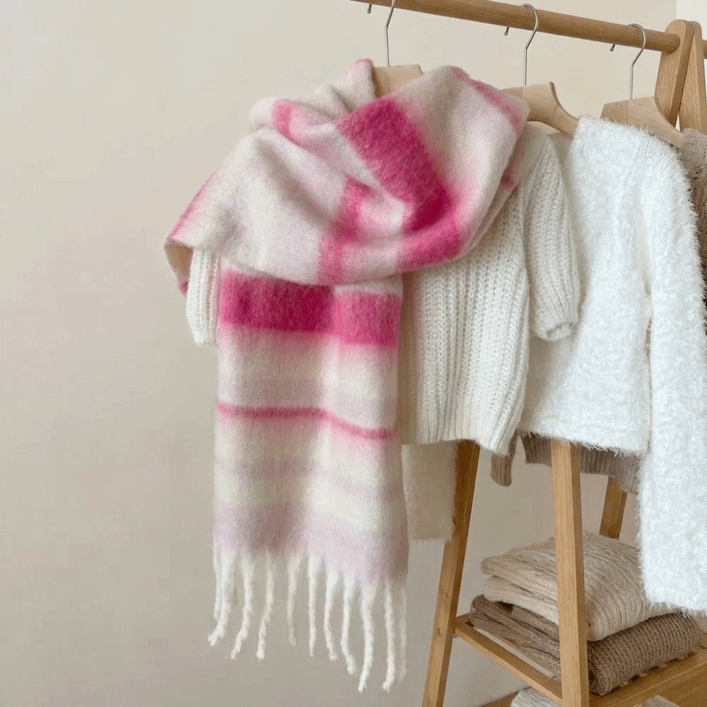 Şık Mohair Çizgili Yün Eşarp P - Wool Scarf Men incelemesi ve fiyatı